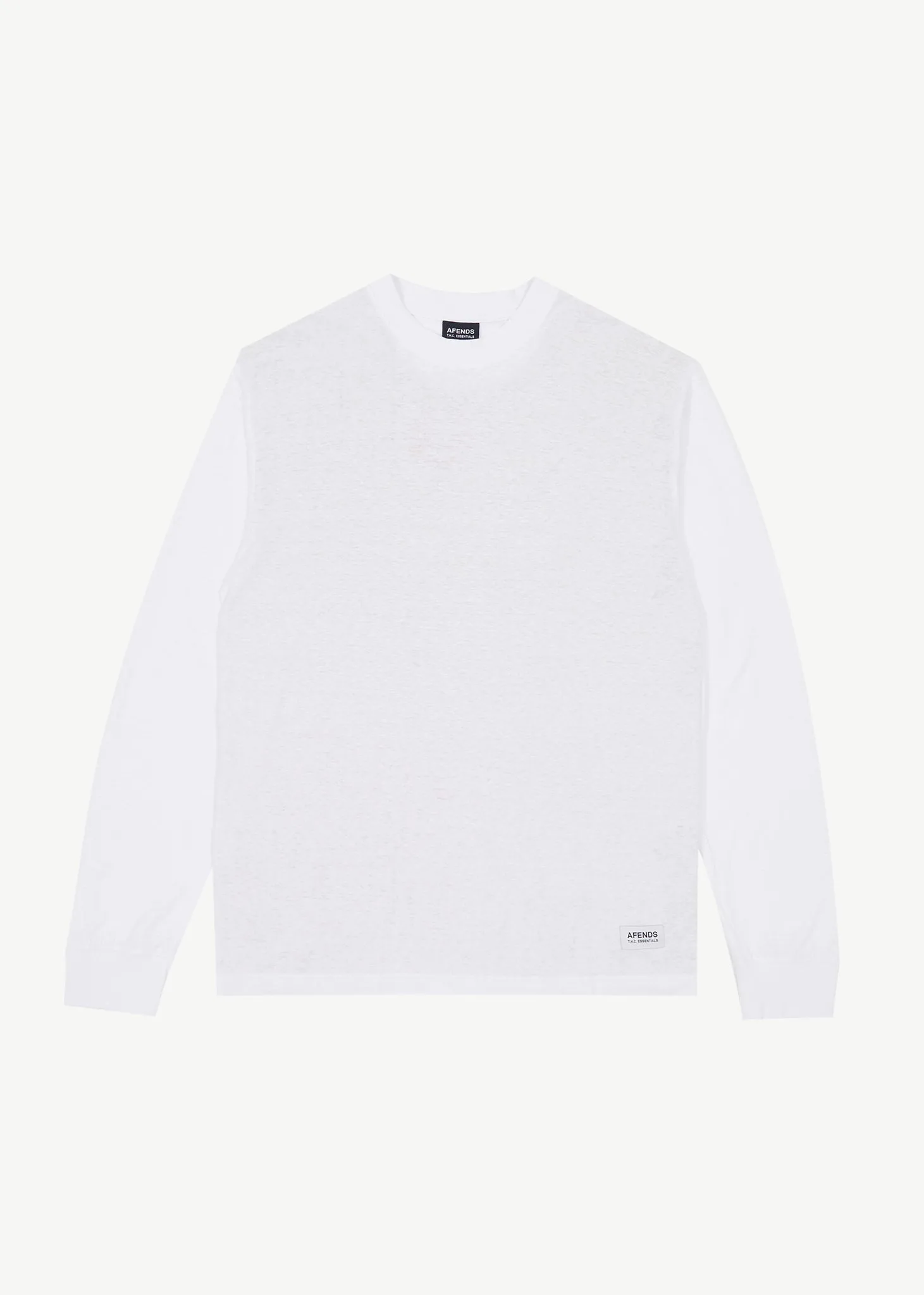AFENDS Mens Essential - Long Sleeve Tee - White sold by Afends