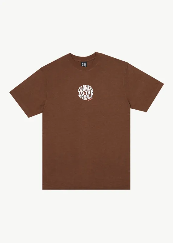 AFENDS Mens Circular - Graphic Retro T-Shirt - Toffee sold by Afends