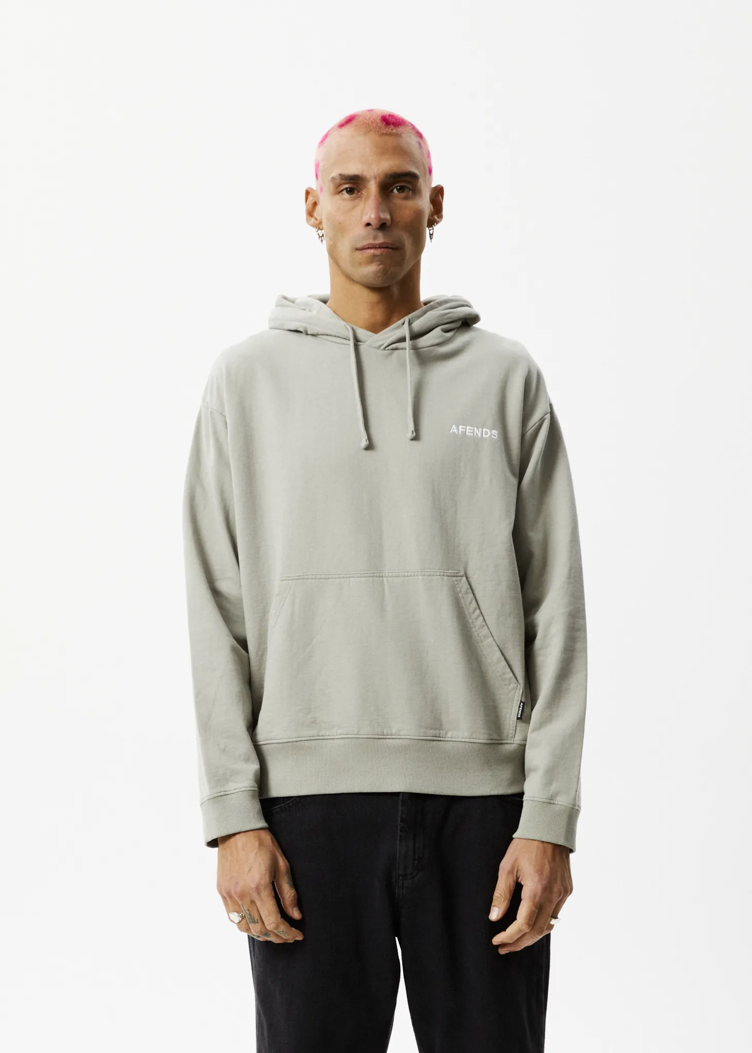 AFENDS Mens Icebergs - Logo Hoodie - Olive sold by Afends