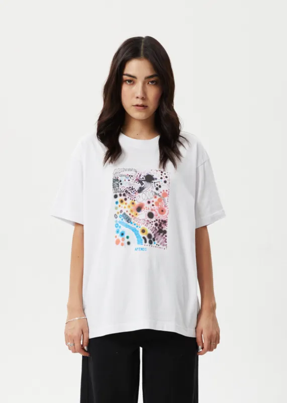 AFENDS Womens Benedict - Oversized Tee - White sold by Afends