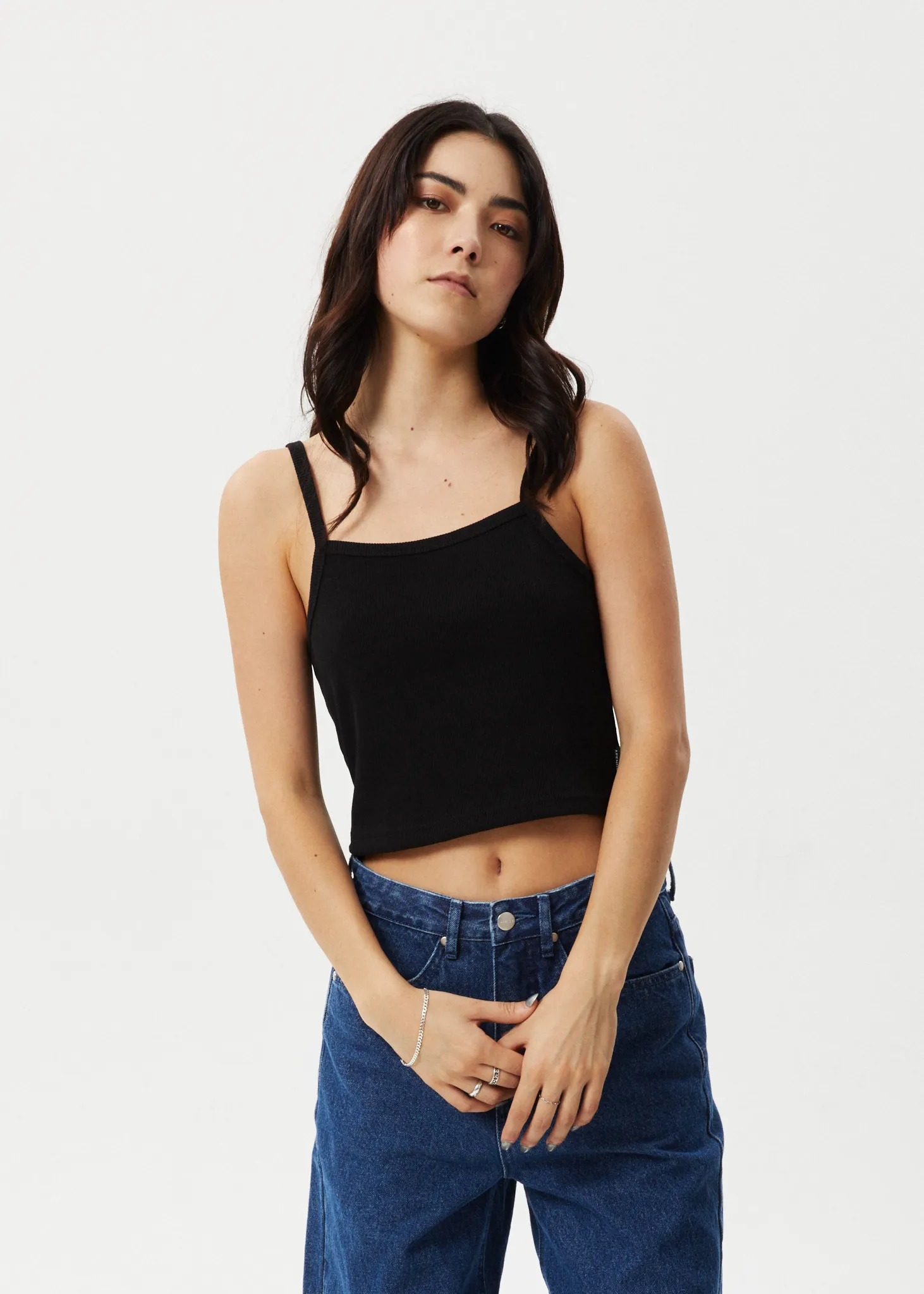 AFENDS Womens Taylor - Rib Singlet - Black sold by Afends