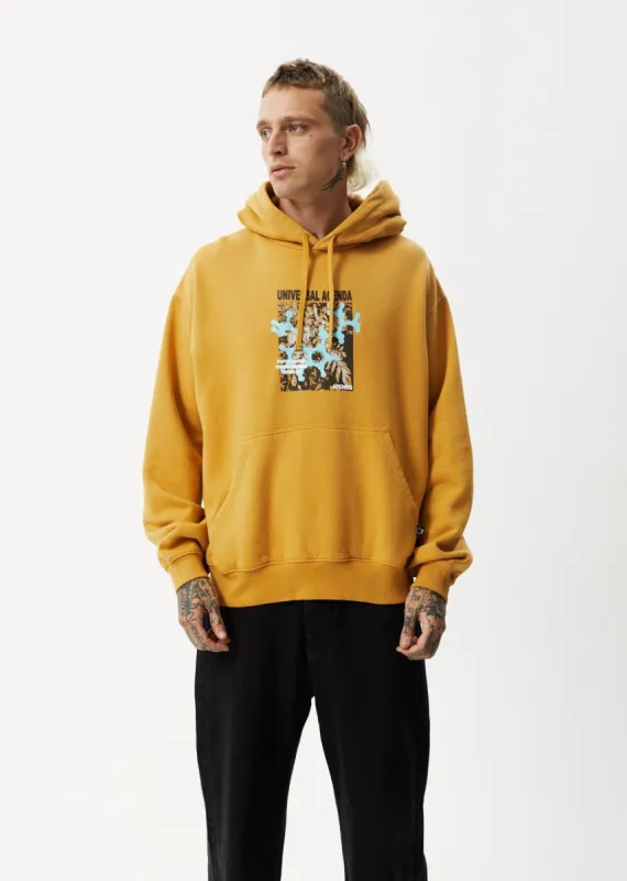 AFENDS Mens Universal - Graphic Hoodie - Mustard sold by Afends