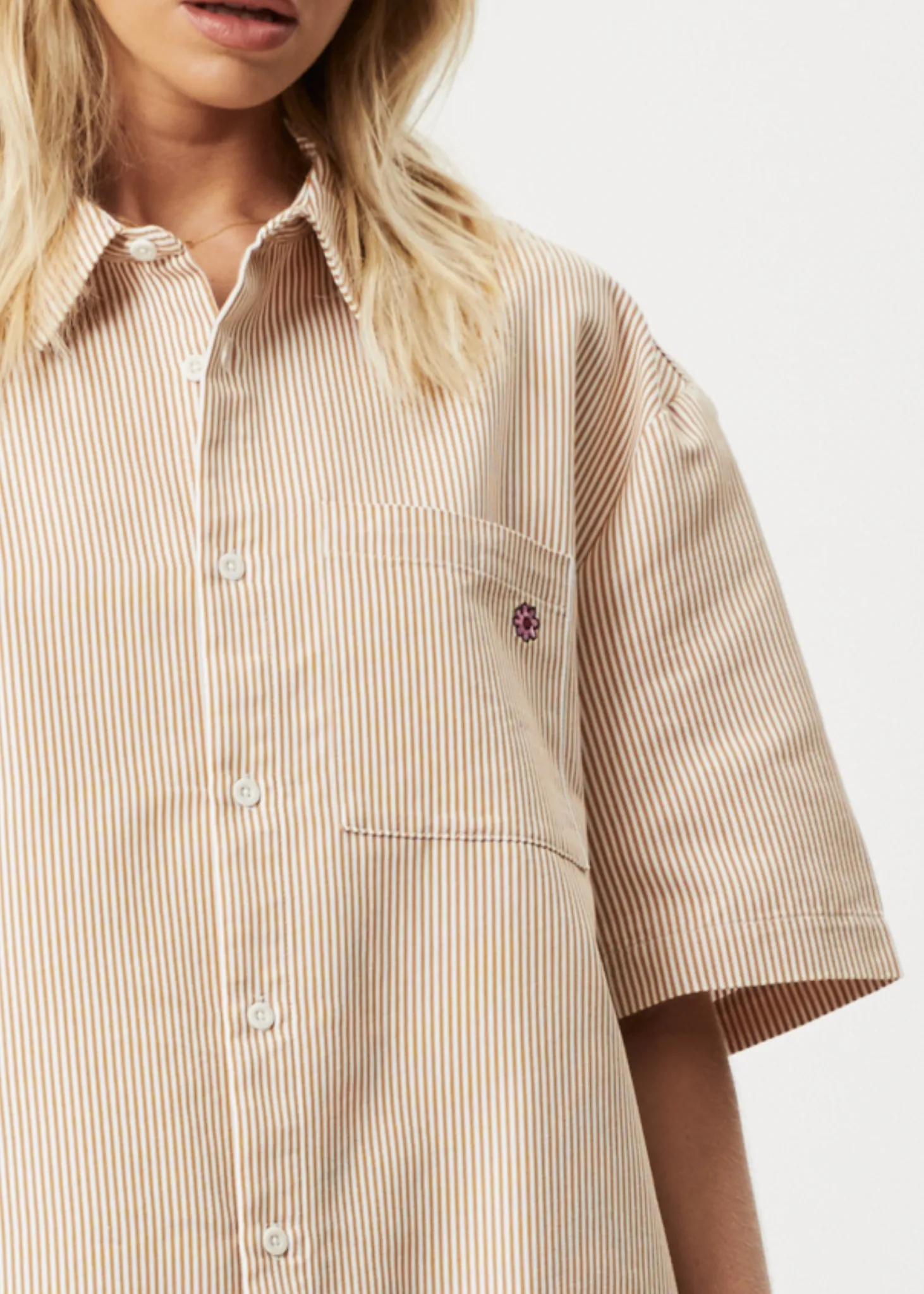 AFENDS Unisex Night Shade - Short Sleeve Shirt - White Stripe sold by Afends product image thumbnail 4