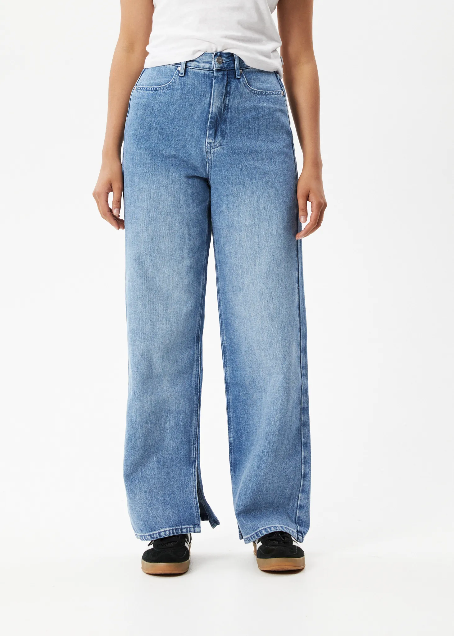 AFENDS Womens Bella - Hemp Denim Baggy Jeans - Worn Blue sold by Afends product image thumbnail 3