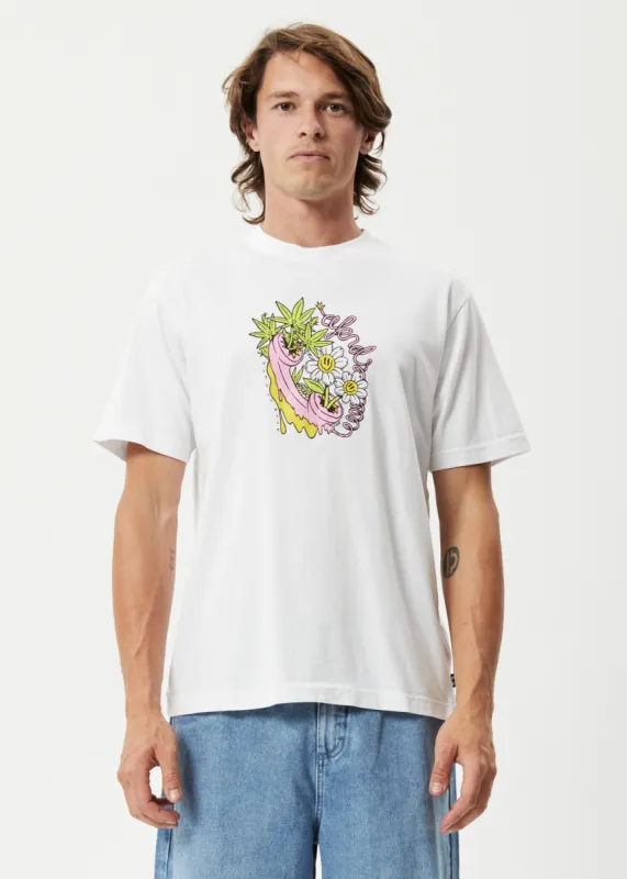 AFENDS Mens Big Talk - Oversized Graphic T-Shirt - White sold by Afends