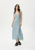 AFENDS Womens Position - Seersucker Maxi Dress - Lake Check sold by Afends