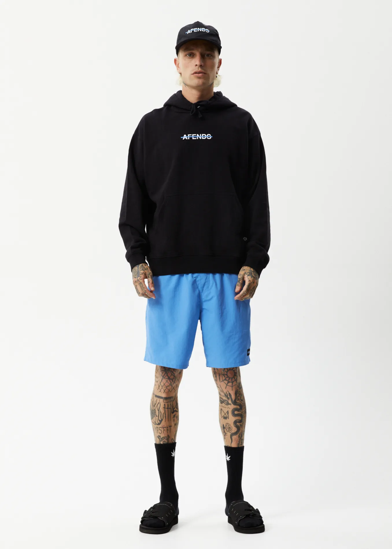 AFENDS Mens Liquid - Logo Hoodie - Black sold by Afends product image thumbnail 3