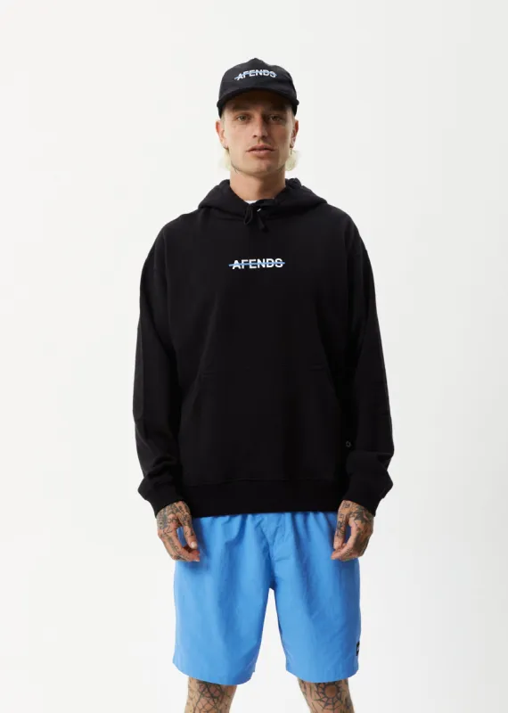 AFENDS Mens Liquid - Logo Hoodie - Black sold by Afends