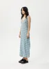 AFENDS Womens Position - Seersucker Maxi Dress - Lake Check sold by Afends