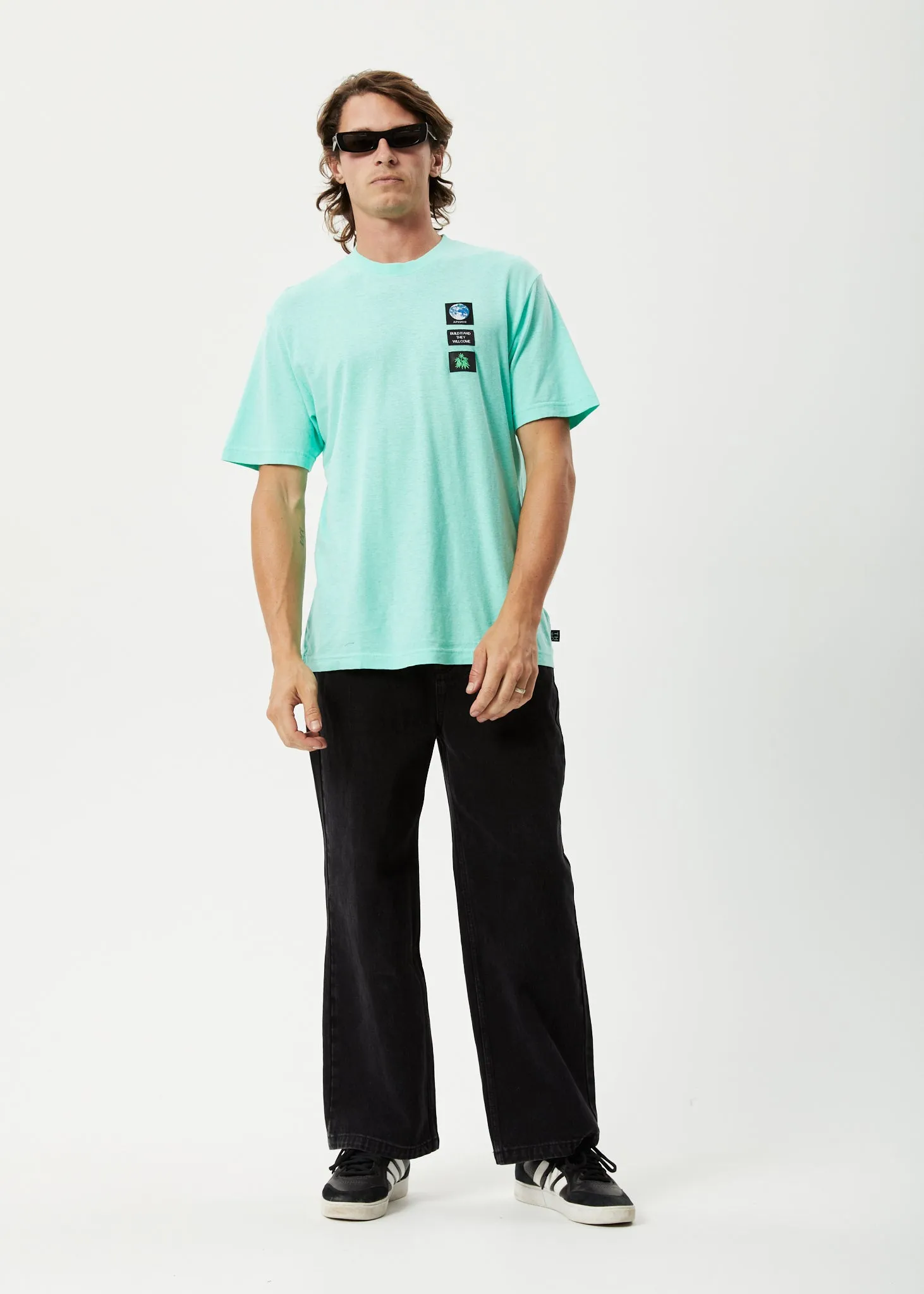 AFENDS Mens Construct - Retro Graphic T-Shirt - Mint sold by Afends product image thumbnail 3