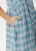 AFENDS Womens Position Jesse - Seer Sucker Check Dress - Lake Check sold by Afends