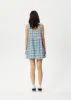 AFENDS Womens Position Jesse - Seer Sucker Check Dress - Lake Check sold by Afends