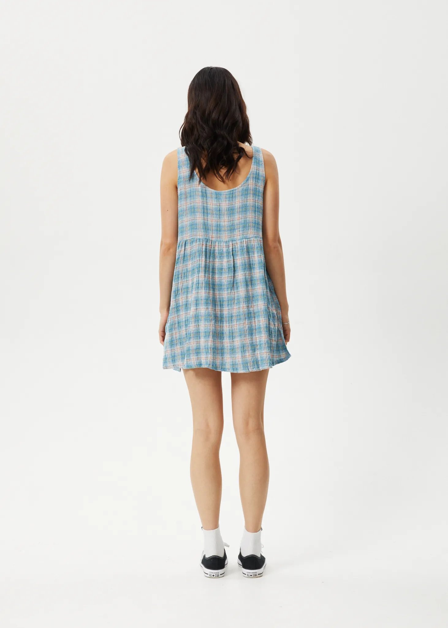 AFENDS Womens Position Jesse - Seer Sucker Check Dress - Lake Check sold by Afends product image thumbnail 4