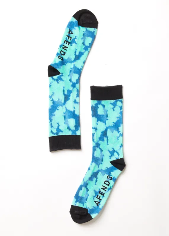 AFENDS Unisex Linger - Unisex Crew Socks - Jade Floral sold by Afends