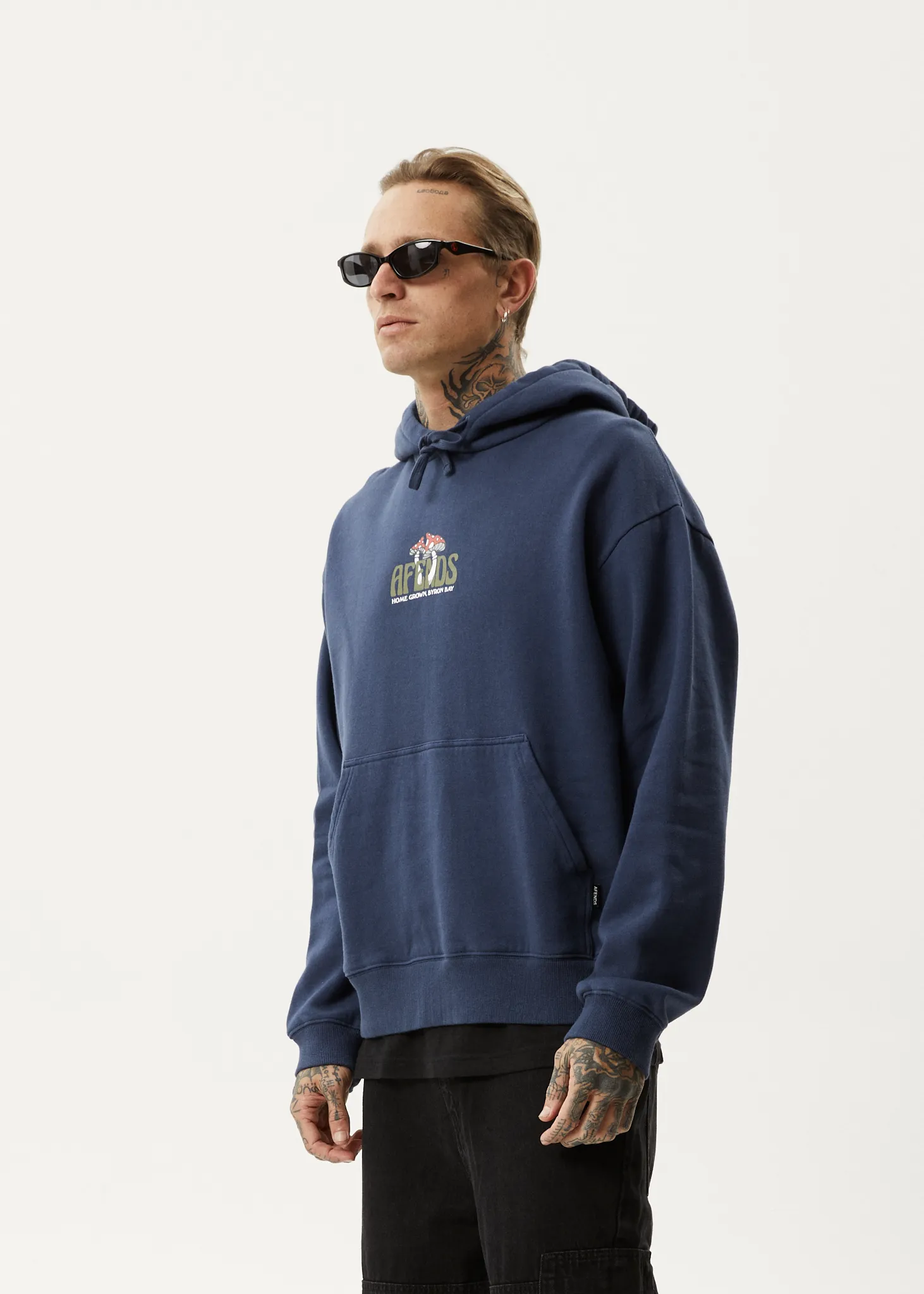 AFENDS Mens Let It Grow - Pull On Hood - Navy sold by Afends product image thumbnail 4
