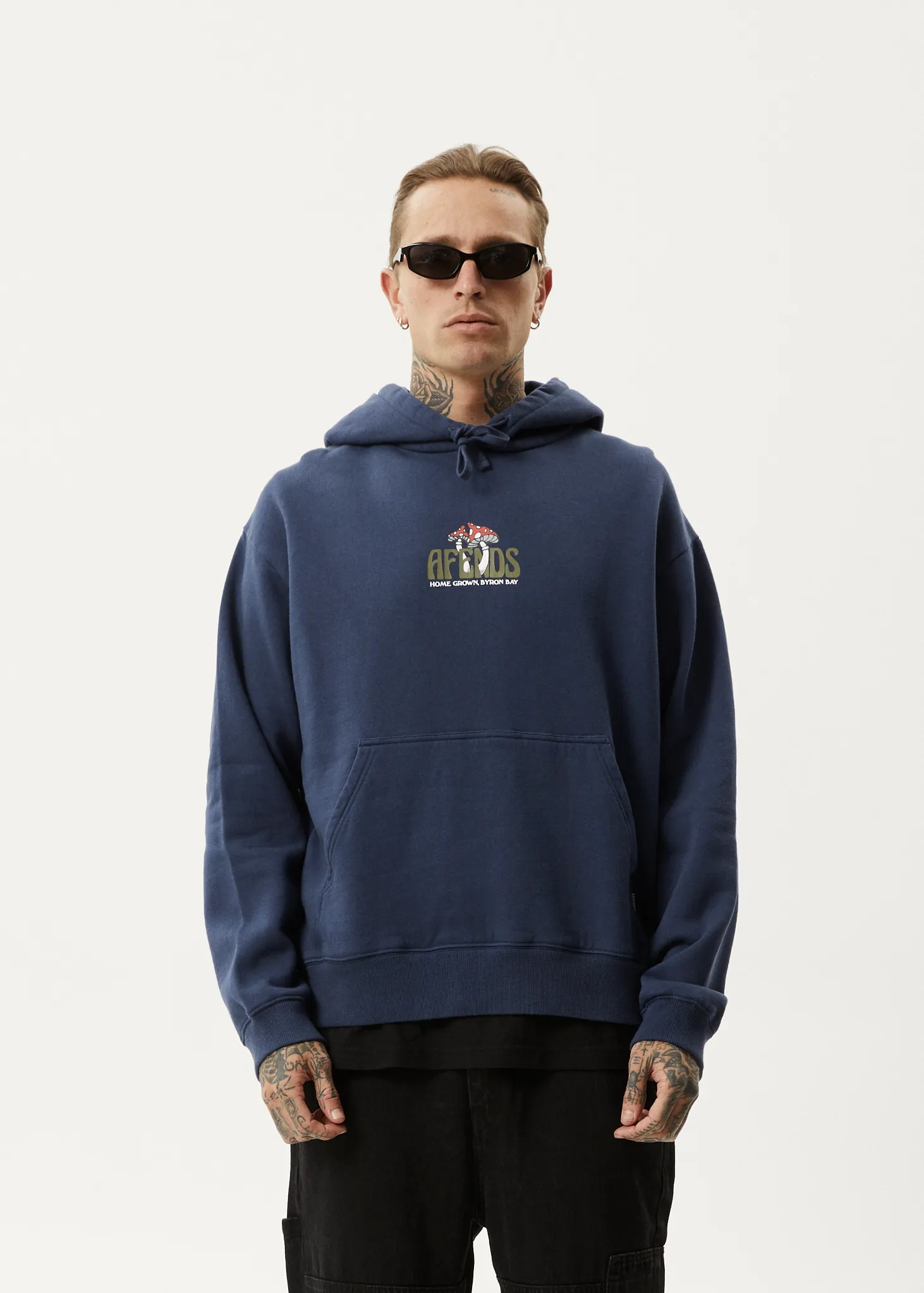 AFENDS Mens Let It Grow - Pull On Hood - Navy sold by Afends product image thumbnail 3