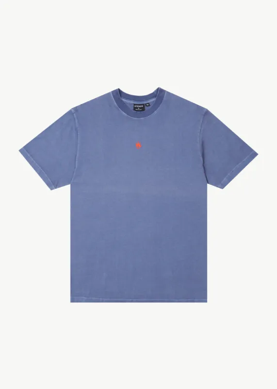 AFENDS Mens Flame - Retro Tee - Washed Marlin sold by Afends