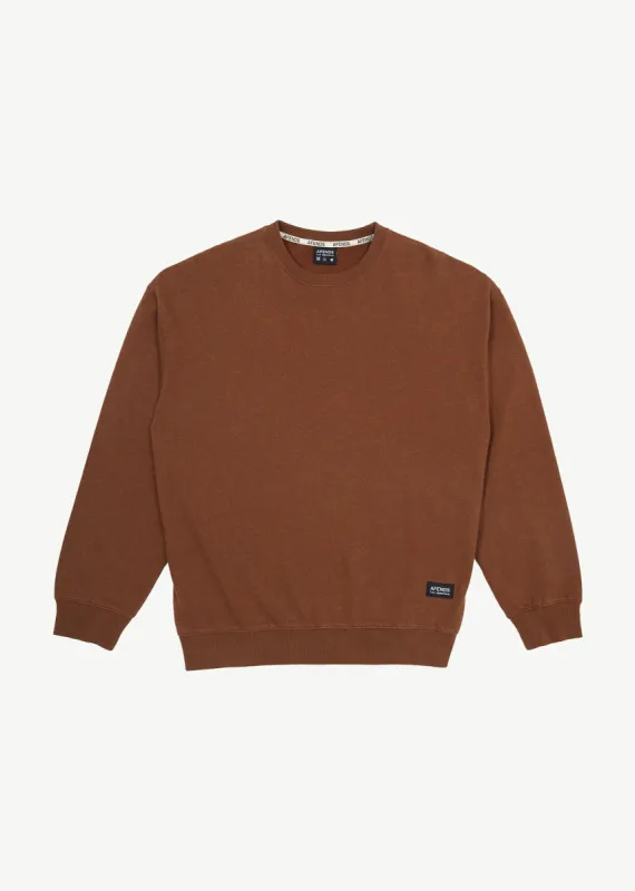 AFENDS Mens Indica - Crew Neck Jumper - Toffee sold by Afends