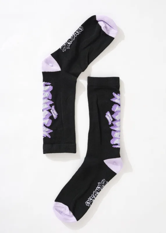 AFENDS Womens Tracks - Crew Socks - Charcoal sold by Afends