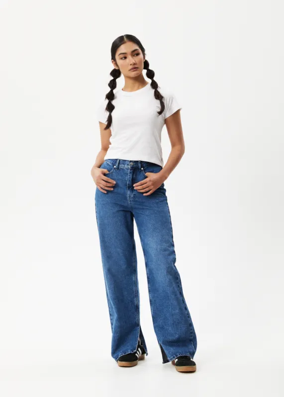 AFENDS Womens Bella - Hemp Denim Baggy Jeans - Authentic Blue sold by Afends