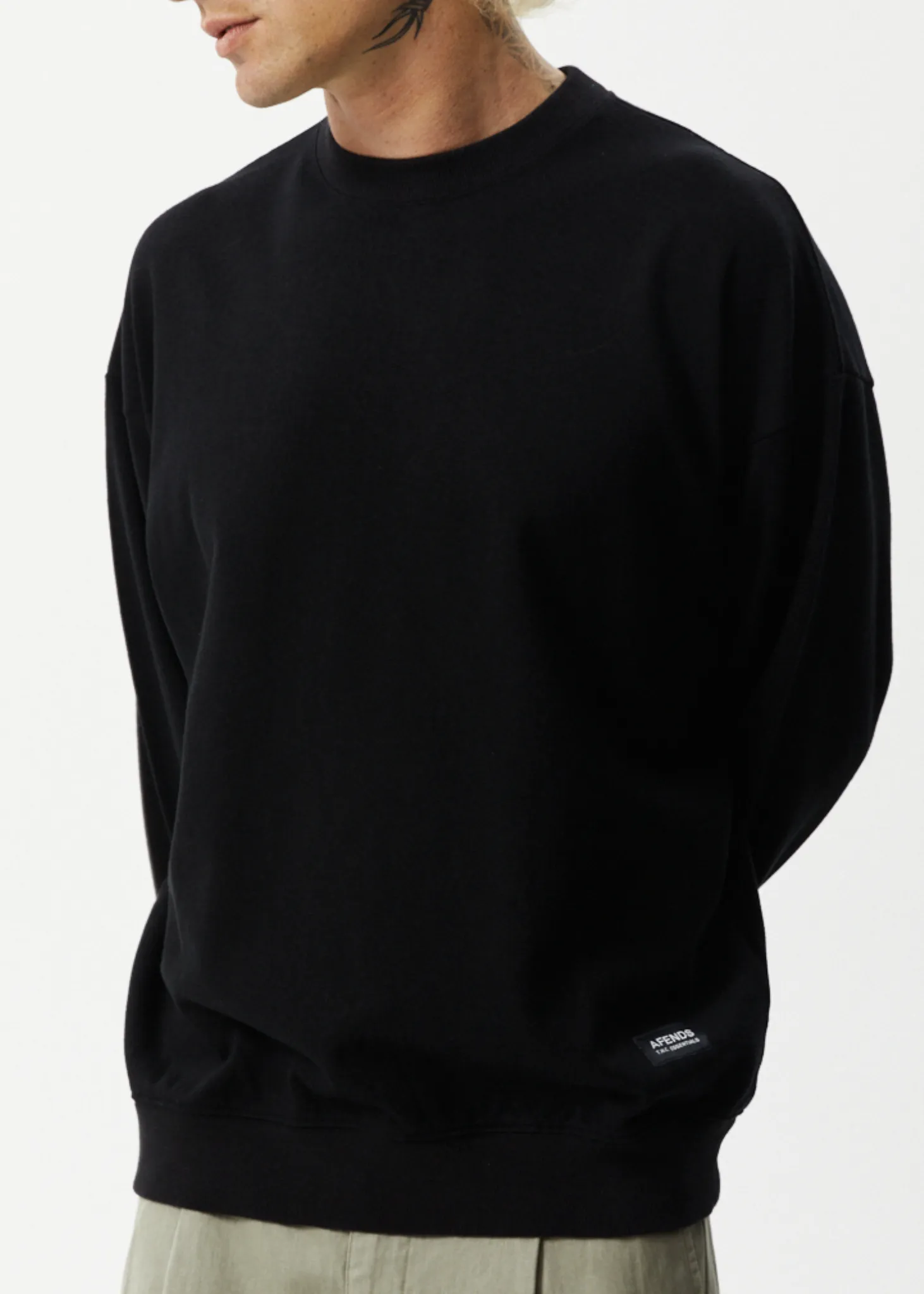 AFENDS Mens Indica - Crew Neck Jumper - Black sold by Afends product image thumbnail 5
