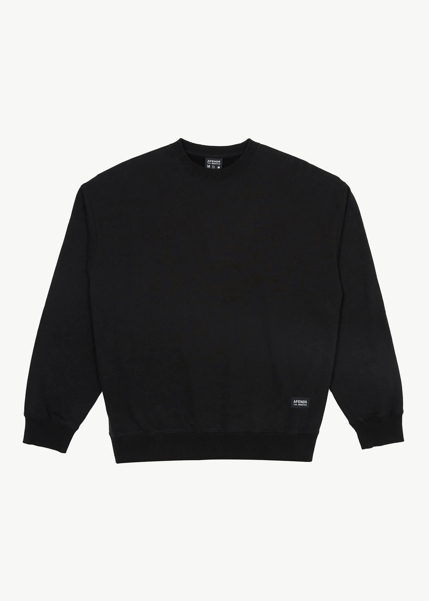 AFENDS Mens Indica - Crew Neck Jumper - Black sold by Afends