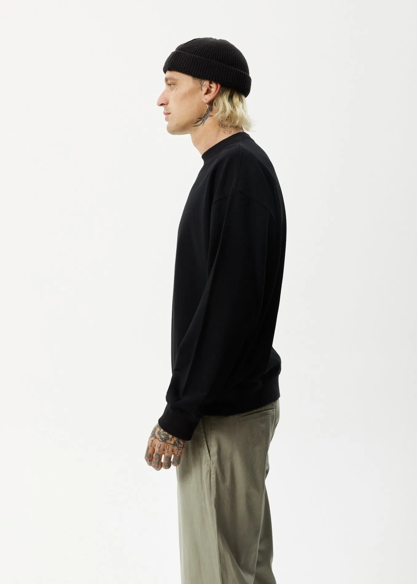 AFENDS Mens Indica - Crew Neck Jumper - Black sold by Afends product image thumbnail 3