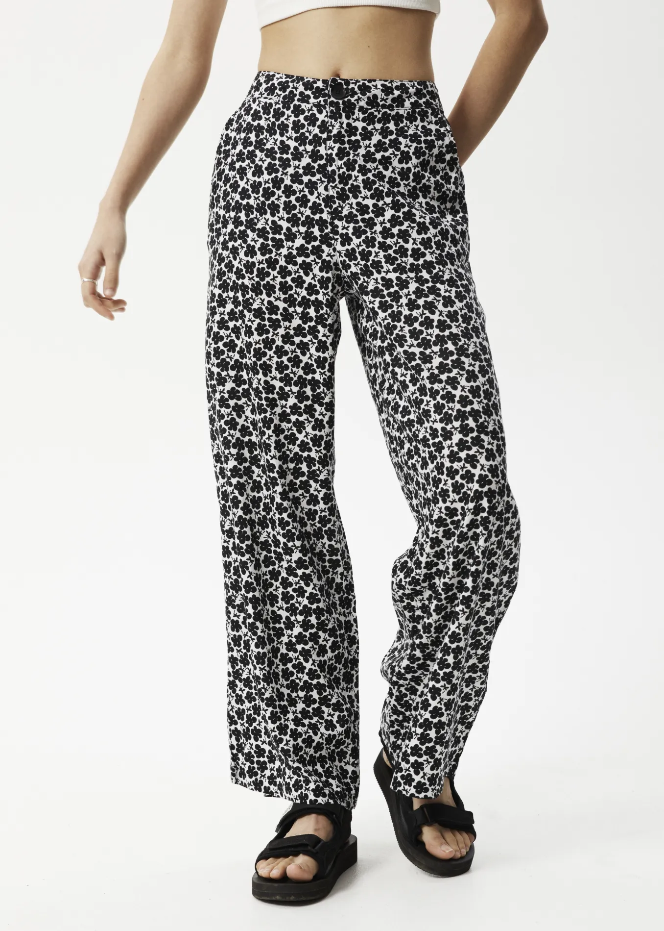AFENDS Womens Madeline Sienna - Wide Leg Pant - Black Floral sold by Afends product image thumbnail 2