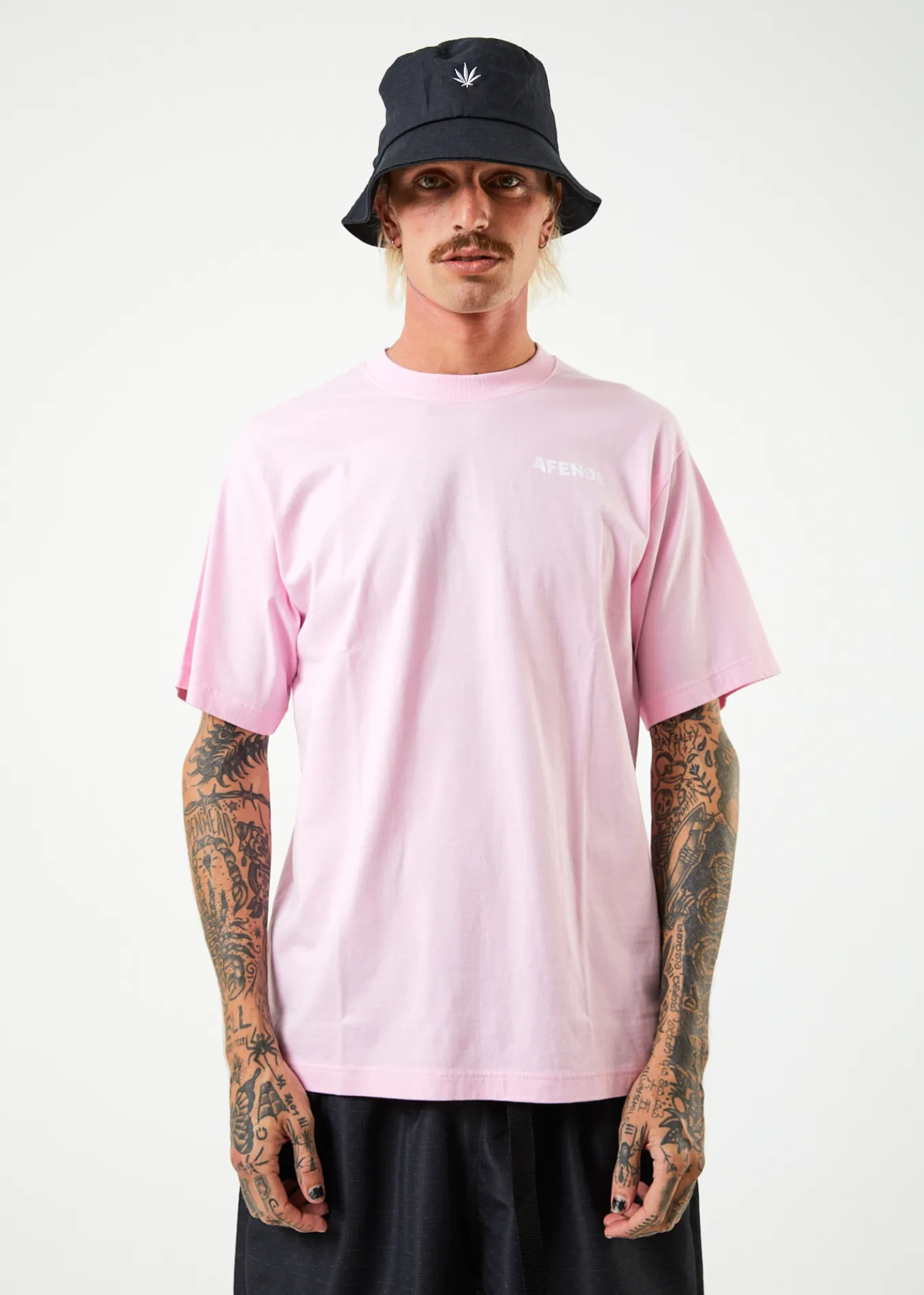 AFENDS Mens Vortex - Retro T-Shirt - Powder Pink sold by Afends