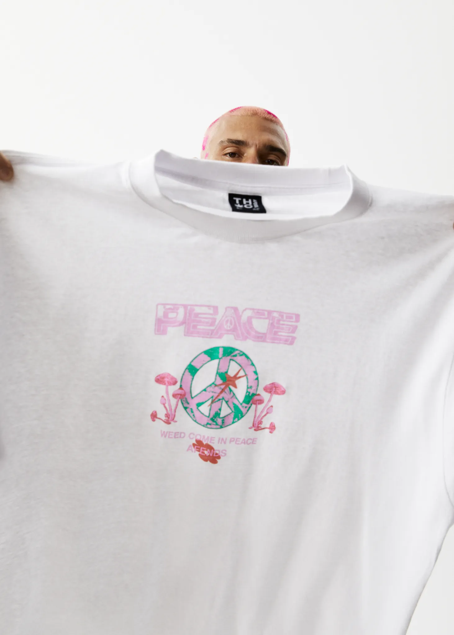 AFENDS Mens Peace - Boxy Graphic T-Shirt - White sold by Afends product image thumbnail 2