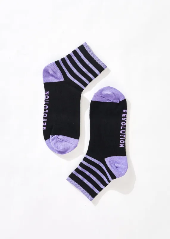 AFENDS Unisex Donnie - Crew Socks - Plum sold by Afends