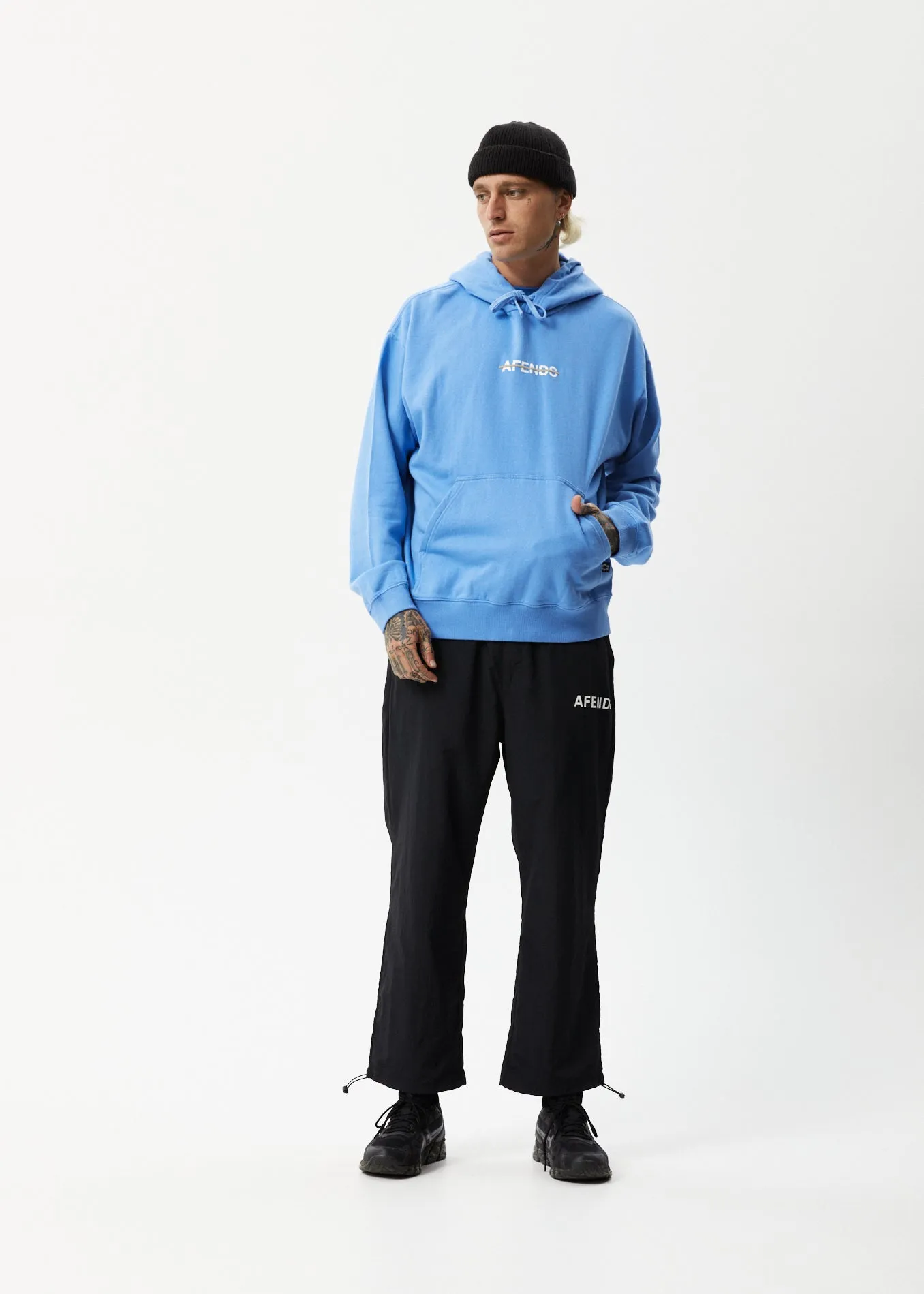 AFENDS Mens Liquid - Logo Hoodie - Arctic sold by Afends product image thumbnail 3