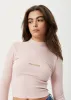 AFENDS Womens Daze Iconic - Rib Long Sleeve Top - Lotus sold by Afends