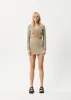 AFENDS Womens Clara - Knit Mini Skirt - Olive sold by Afends