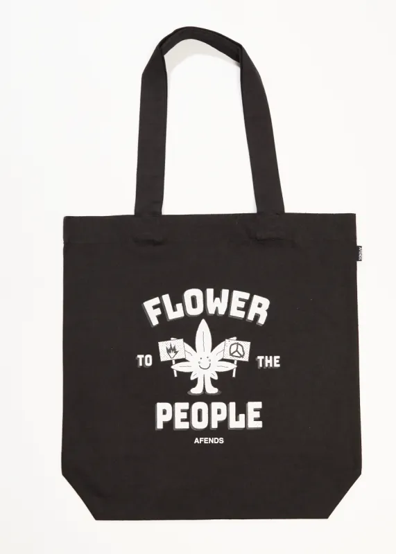 AFENDS Mens Flower - Tote Bag - Black sold by Afends