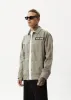 AFENDS Mens Late Start - Herringbone Work Jacket - Olive sold by Afends