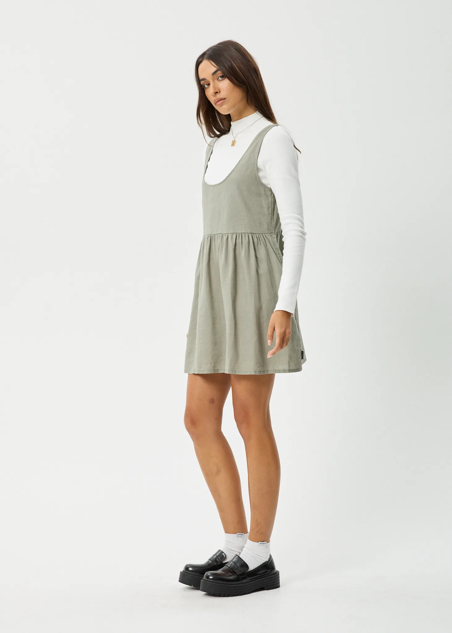 AFENDS Womens Jesse - Mini Dress - Olive sold by Afends product image thumbnail 3
