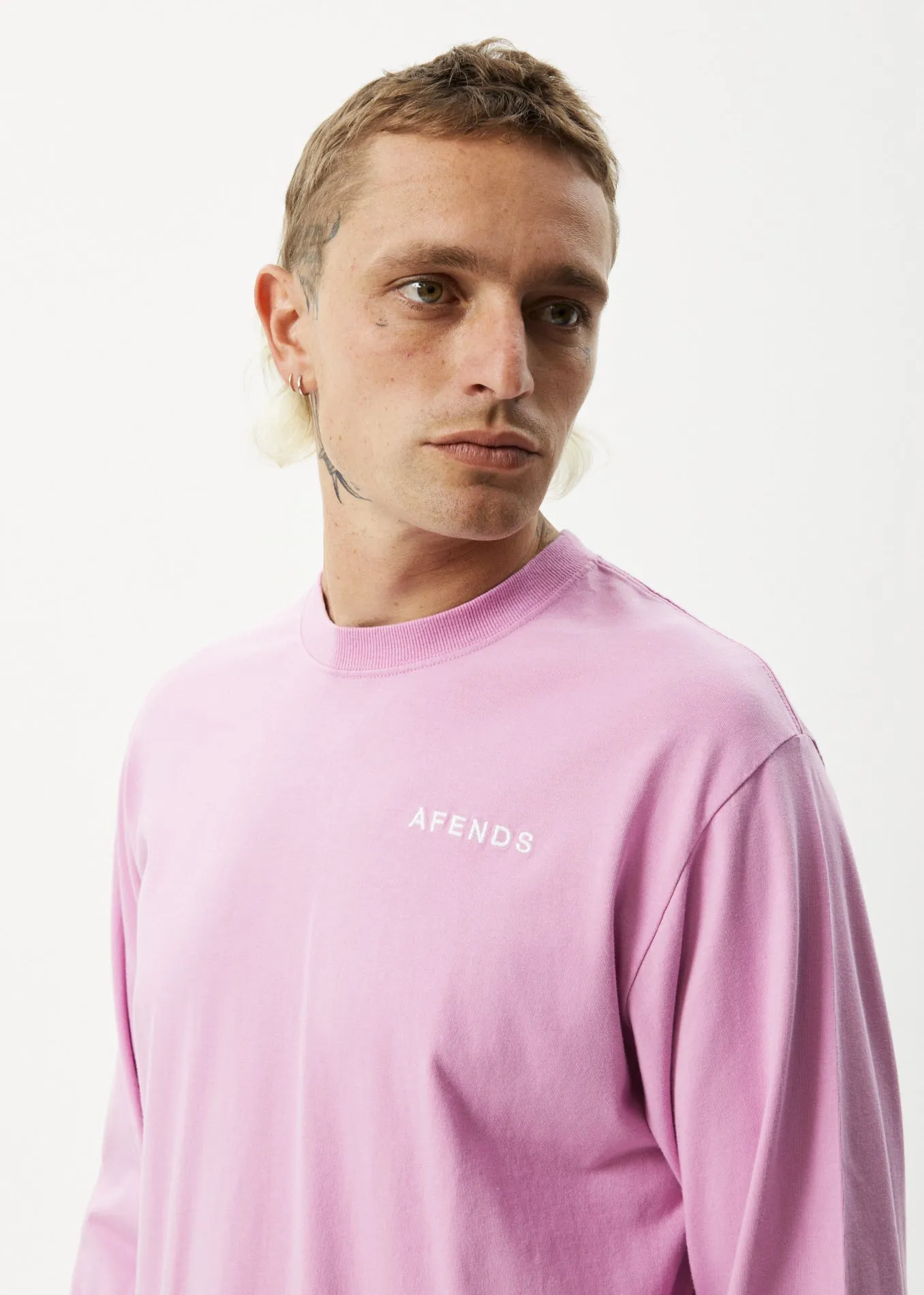 AFENDS Mens Icebergs - Long Sleeve Logo T-Shirt - Candy sold by Afends product image thumbnail 2