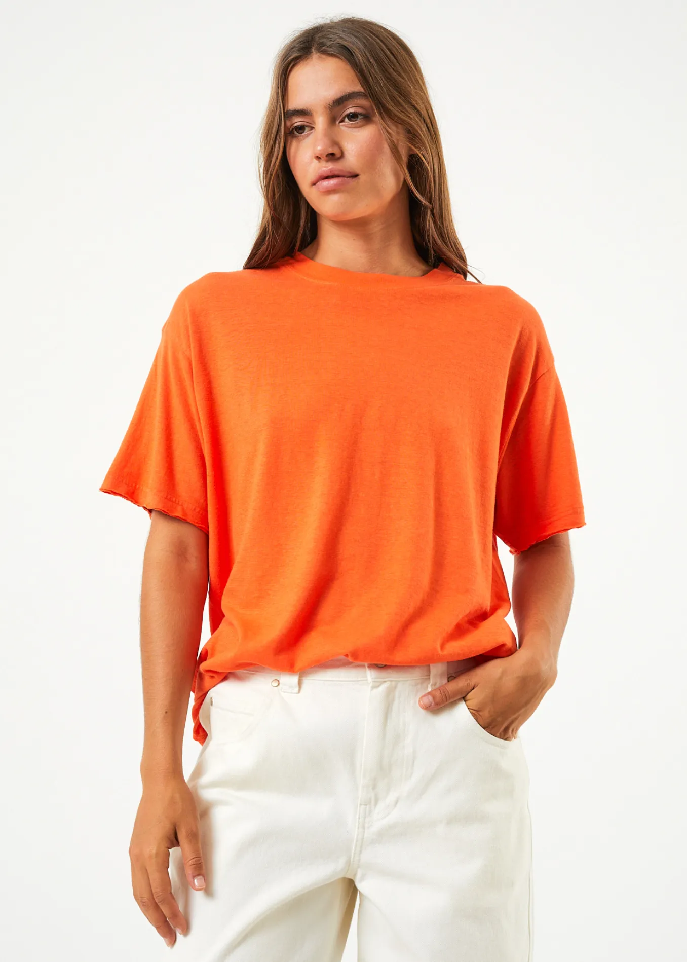 AFENDS Womens Slay - Oversized Tee - Orange sold by Afends