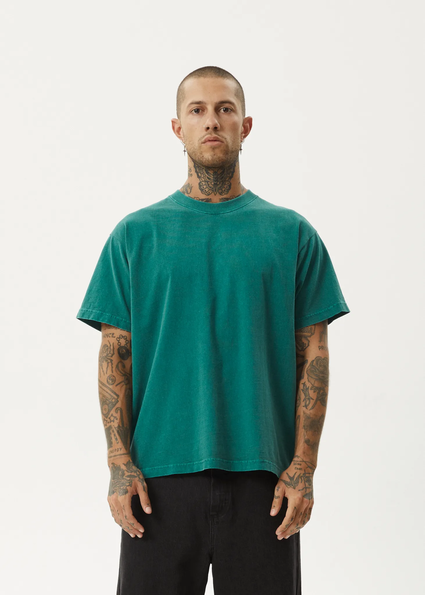 AFENDS Mens Genesis - Heavyweight Boxy Tee - Washed Pine sold by Afends product image thumbnail 2