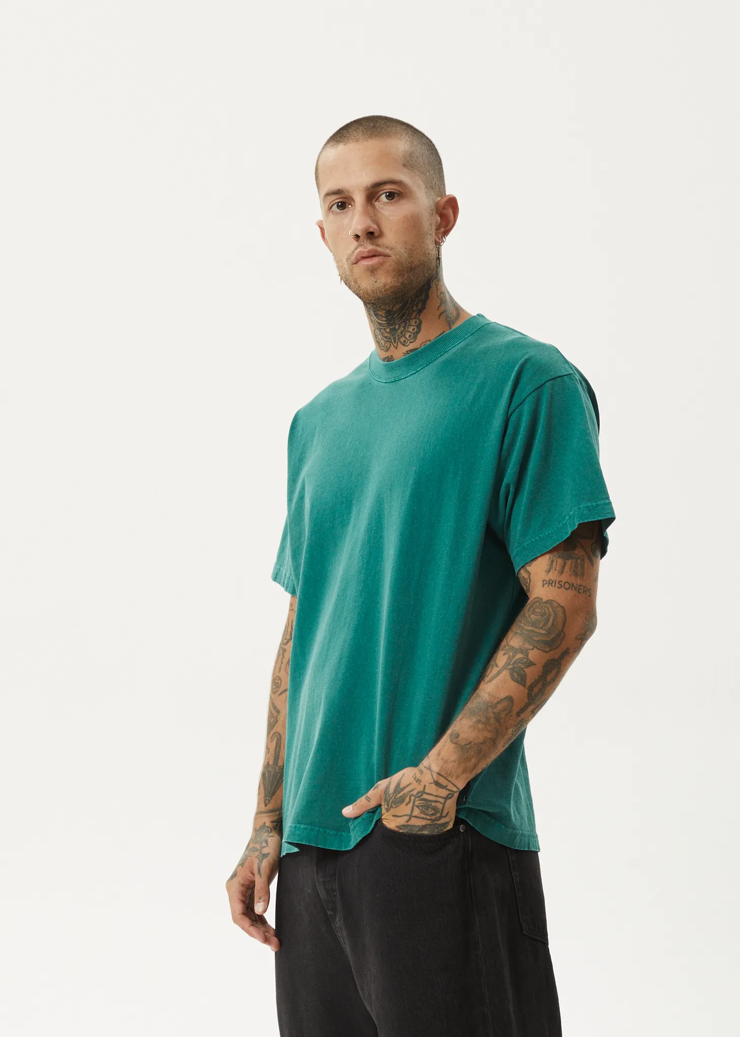 AFENDS Mens Genesis - Heavyweight Boxy Tee - Washed Pine sold by Afends product image thumbnail 3