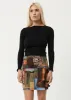AFENDS Womens Boulevard - Sheer Mini Skirt - Multi sold by Afends