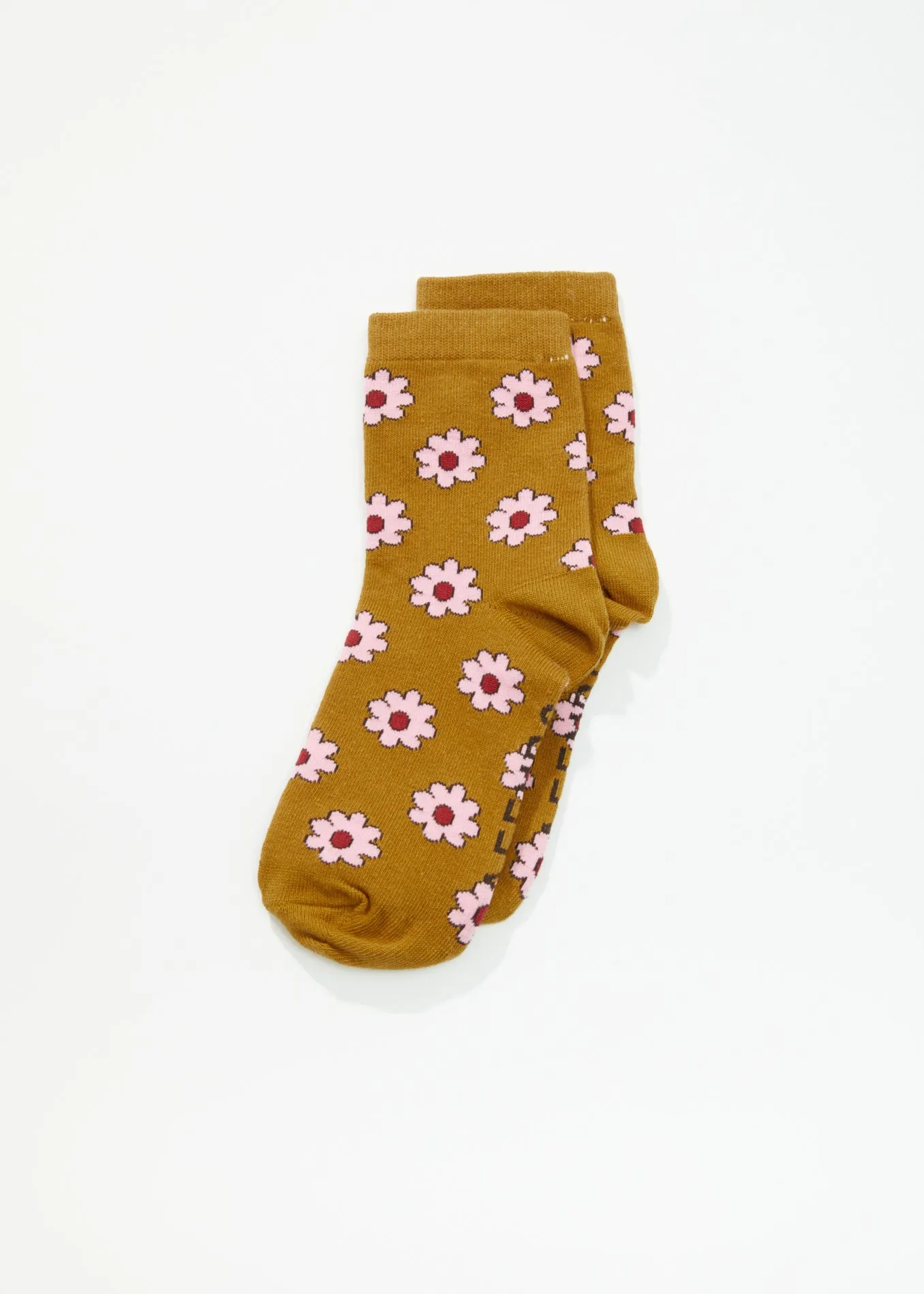 AFENDS Unisex Flower - Crew Socks - Mustard sold by Afends product image thumbnail 5