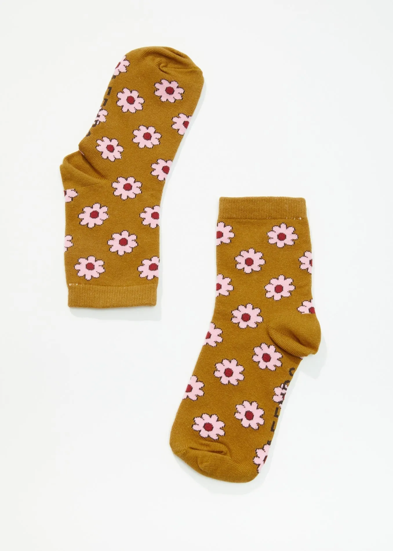 AFENDS Unisex Flower - Crew Socks - Mustard sold by Afends product image thumbnail 3