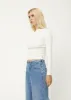 AFENDS Womens Peony - Ribbed Long Sleeve Top - Off White sold by Afends