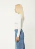 AFENDS Womens Peony - Ribbed Long Sleeve Top - Off White sold by Afends