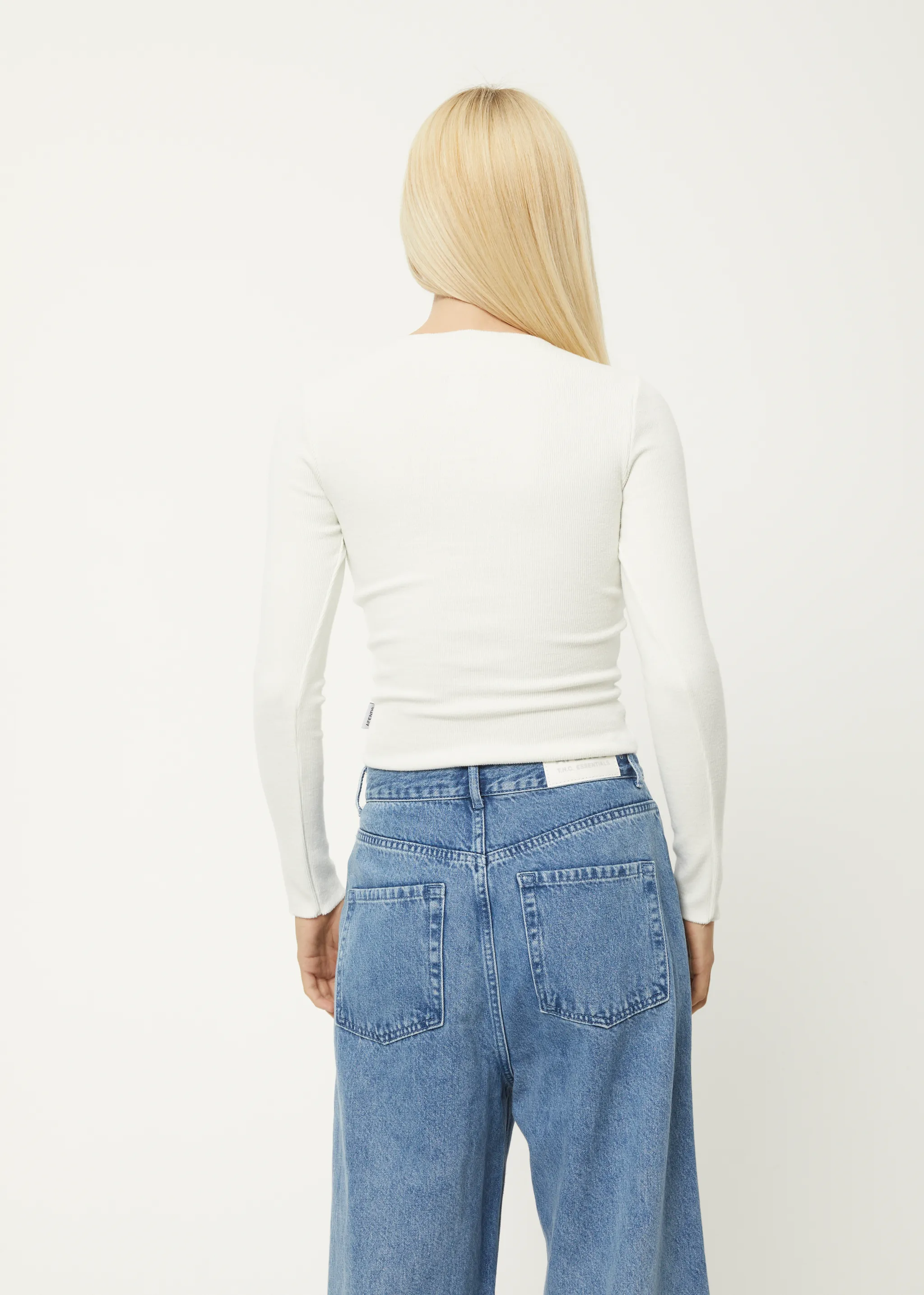 AFENDS Womens Peony - Ribbed Long Sleeve Top - Off White sold by Afends product image thumbnail 5