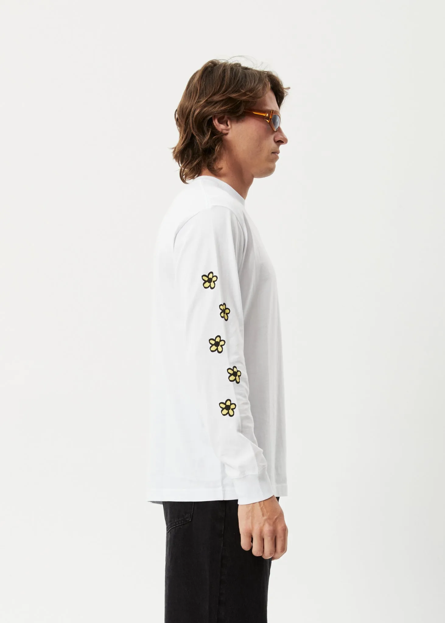 AFENDS Mens Earthling - Long Sleeve Graphic Logo T-Shirt - White sold by Afends product image thumbnail 2