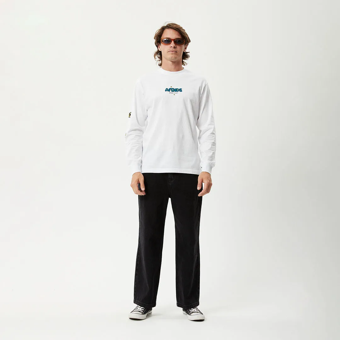 AFENDS Mens Earthling - Long Sleeve Graphic Logo T-Shirt - White sold by Afends product image thumbnail 5