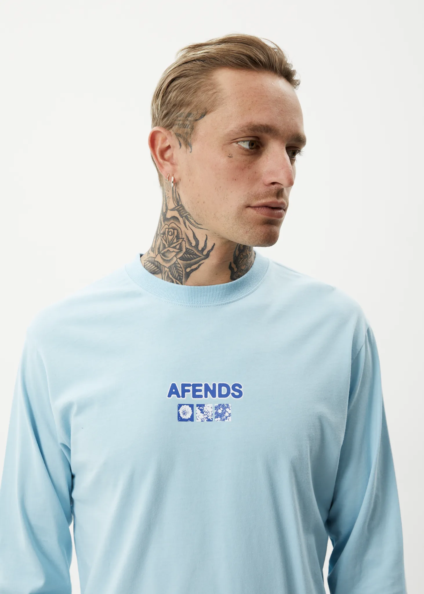 AFENDS Mens Spiral - Long Sleeve Graphic T-Shirt - Sky Blue sold by Afends product image thumbnail 2